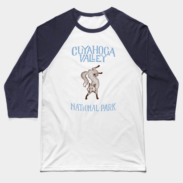 Cuyahoga Valley National Park: Falling Fox Baseball T-Shirt by calebfaires